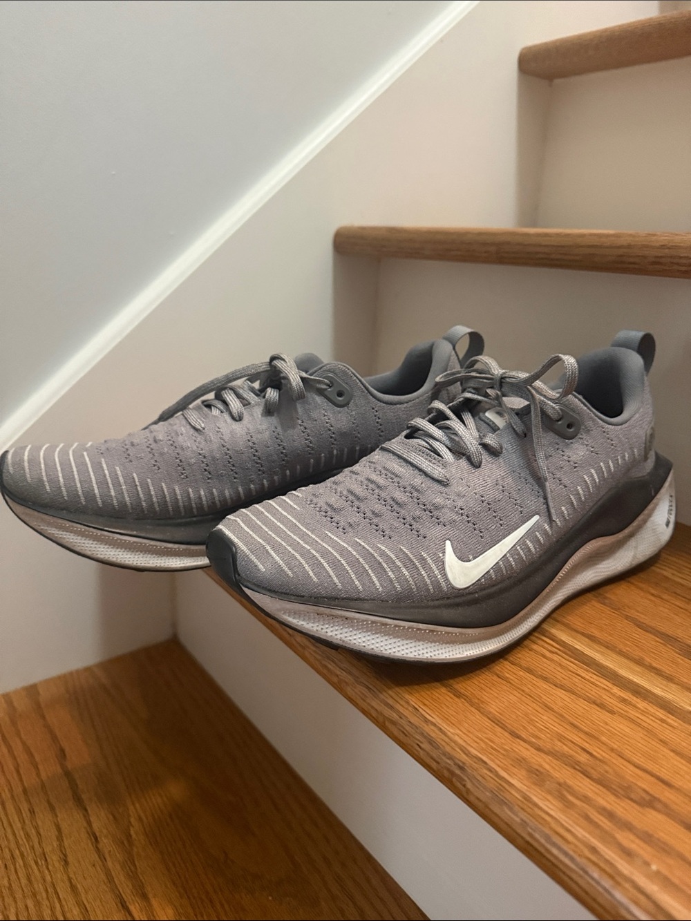 Nike Men’s Grey and White Athletic Running Shoes